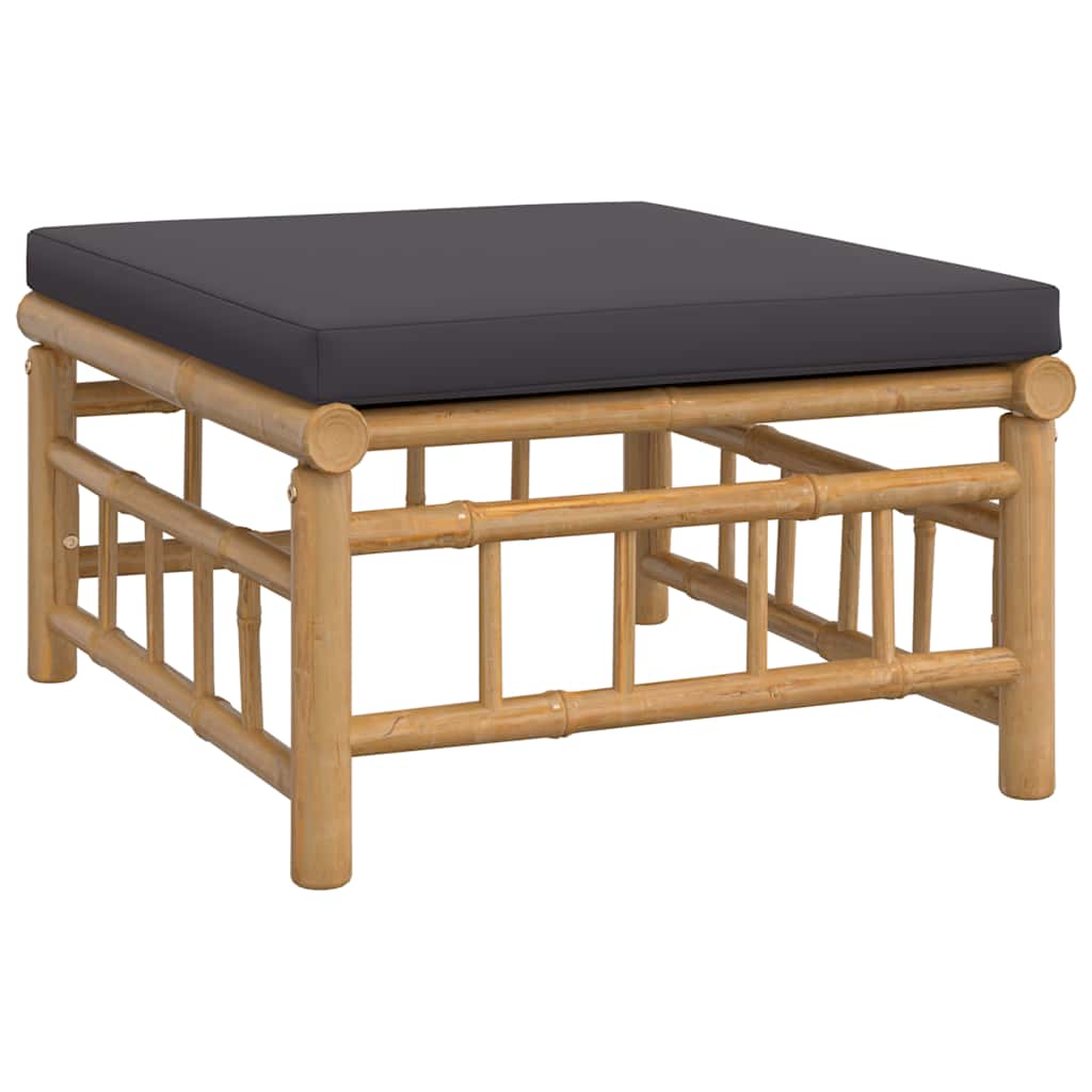 Maison Exclusive - Gartenhocker Mit Dunkelgrauem Kissen Bambus