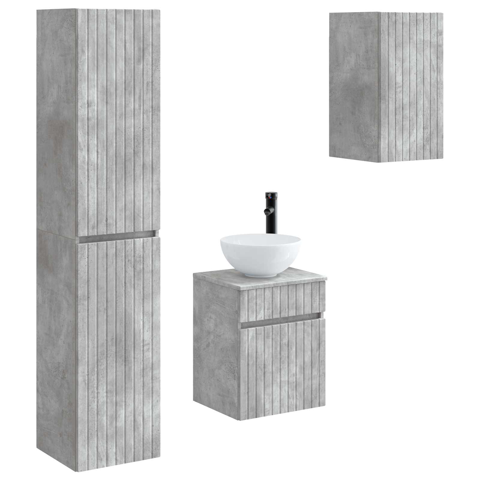 Maison Exclusive - Badezimmermöbel-set 3 Stk. Betongrau 33 X 34,5