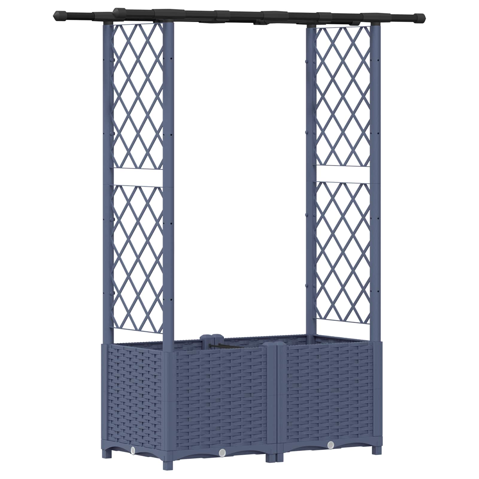 Maison Exclusive - Hochbeet Mit Rankgitter Und Dach Grau 124,5 X