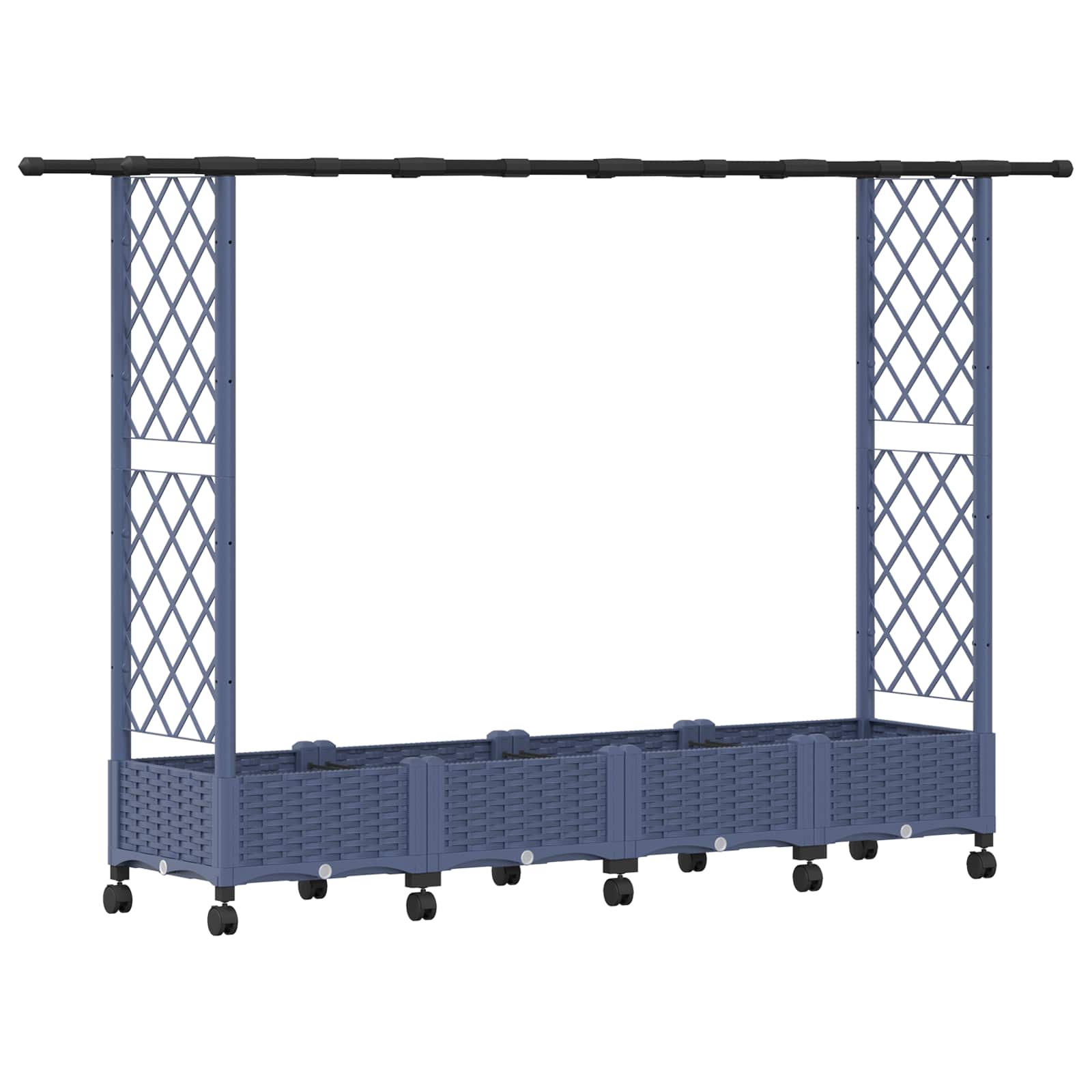 Maison Exclusive - Hochbeet Mit Rankgitter Und Dach Grau 203 X 40