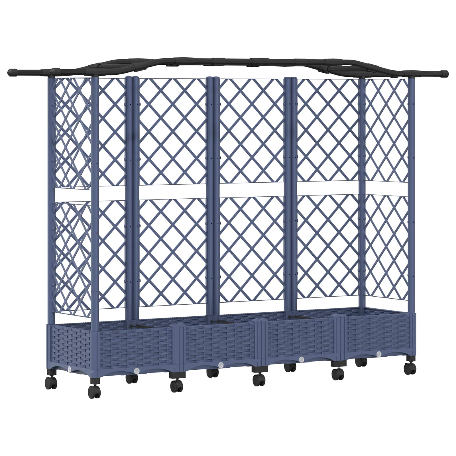 Maison Exclusive - Hochbeet Mit Rankgitter Und Dach Grau 203,5 X