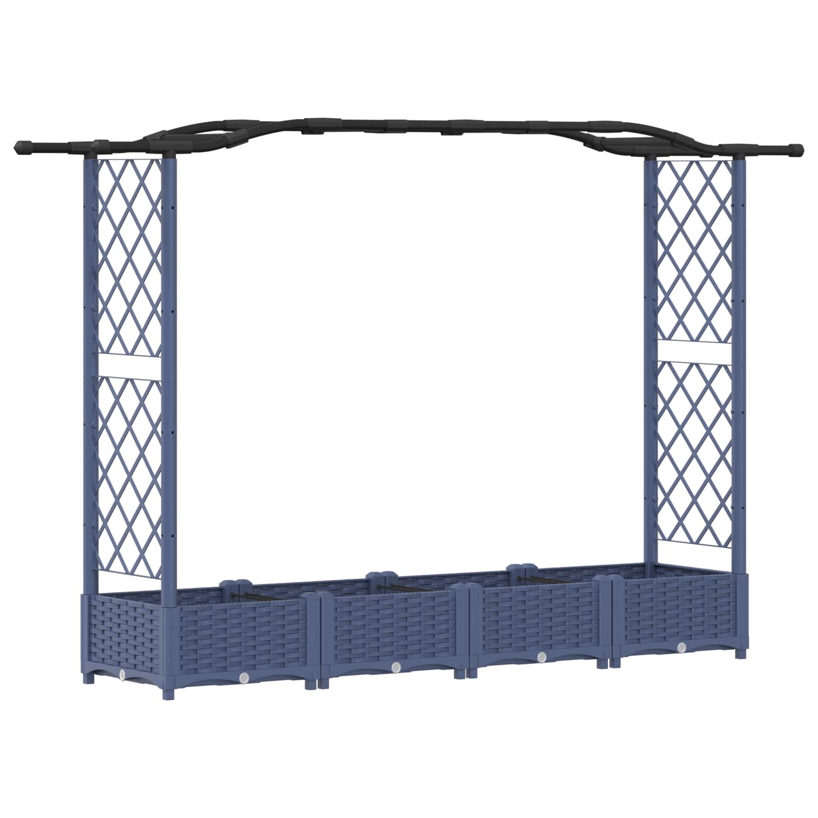Maison Exclusive - Hochbeet Mit Rankgitter Und Dach Grau 207 X 40