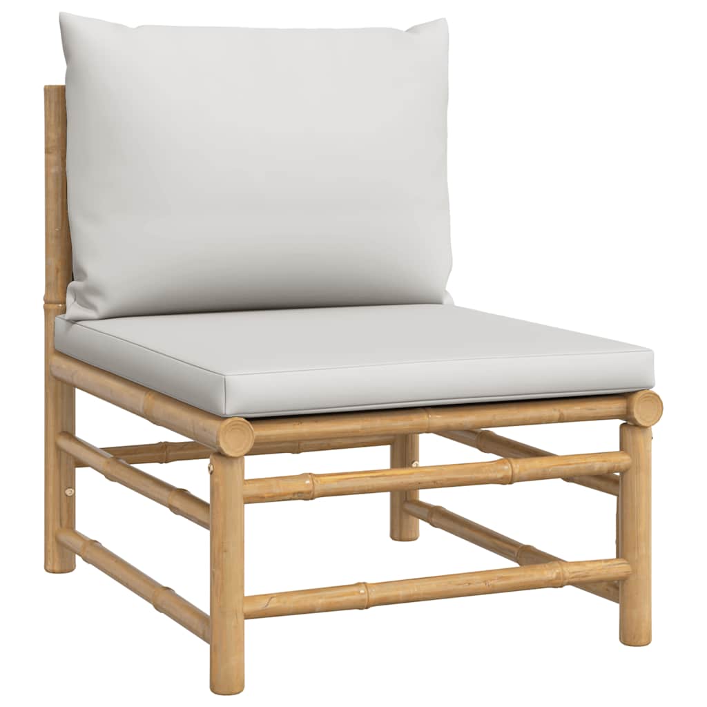 Maison Exclusive - Garten-mittelsofa Mit Hellgrauen Kissen Bambus