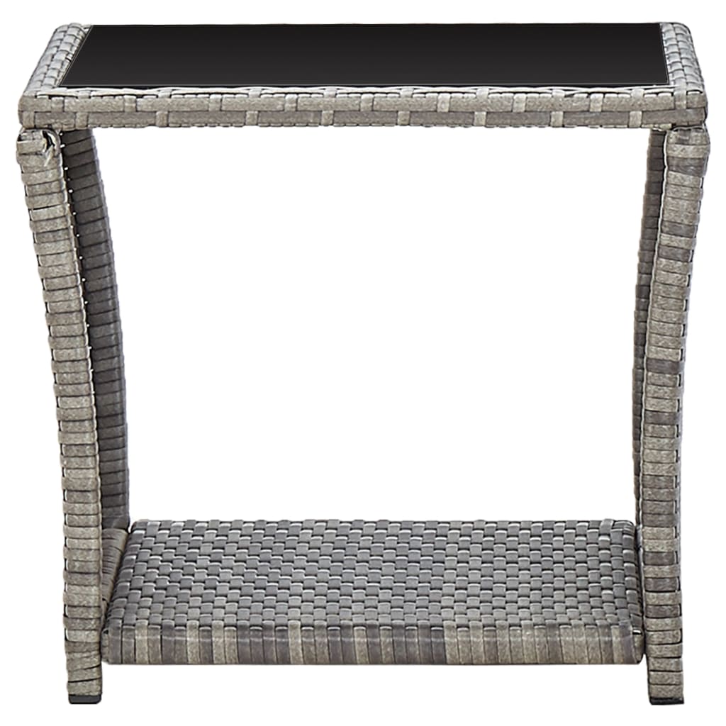 Maison Exclusive - Couchtisch Grau 45x45x40 Cm Poly Rattan Und Gl