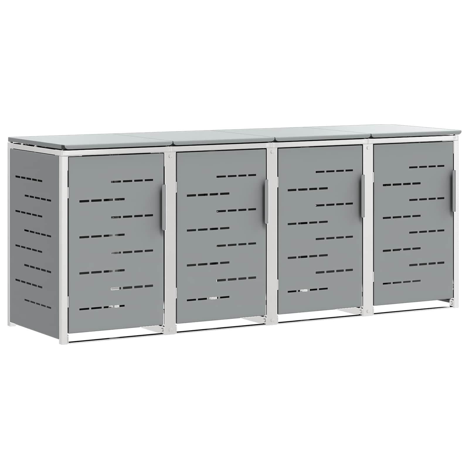 Maison Exclusive - Mülltonnenbox For 4 Bins 240l Edelstahl Grau