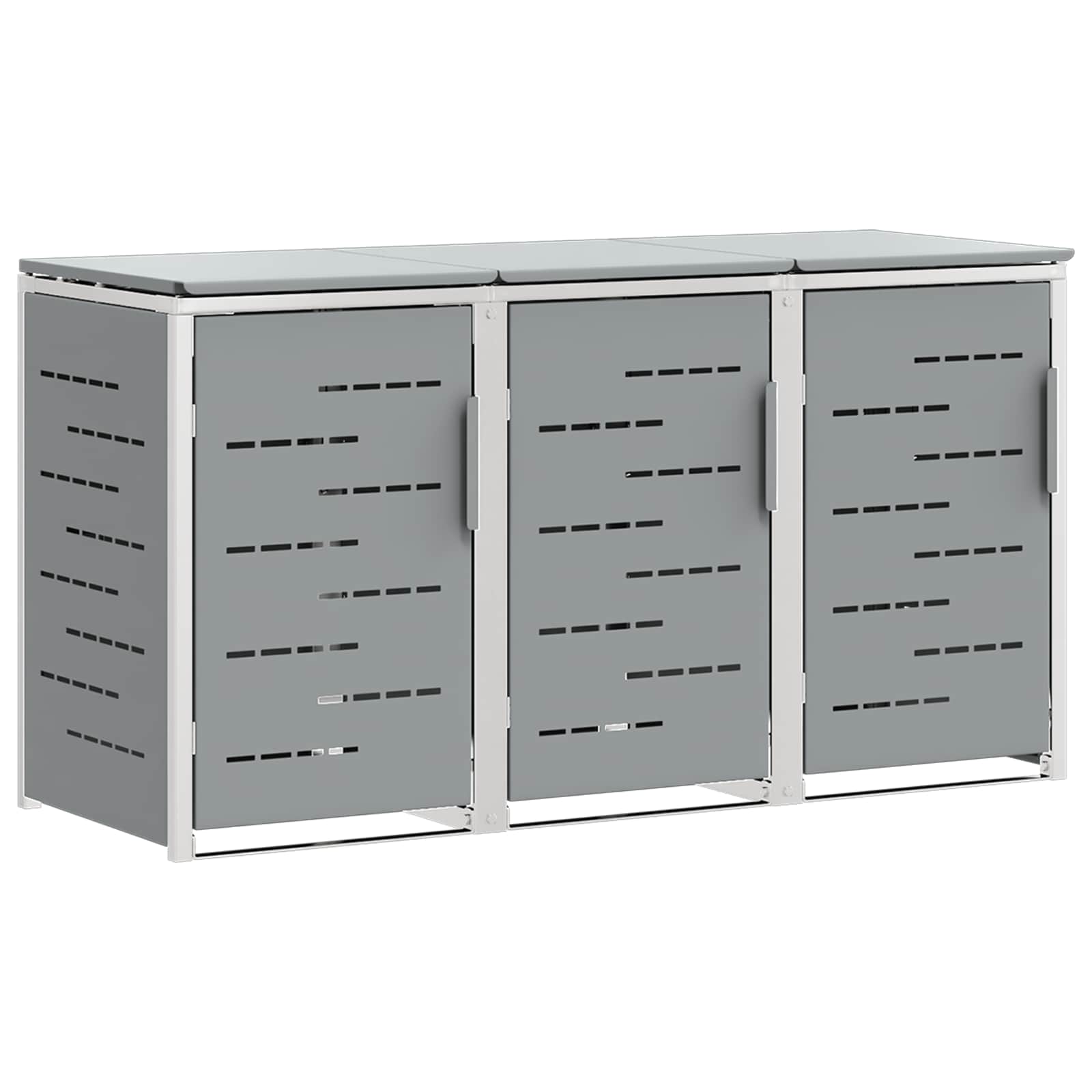 Maison Exclusive - Mülltonnenbox Edelstahl Grau
