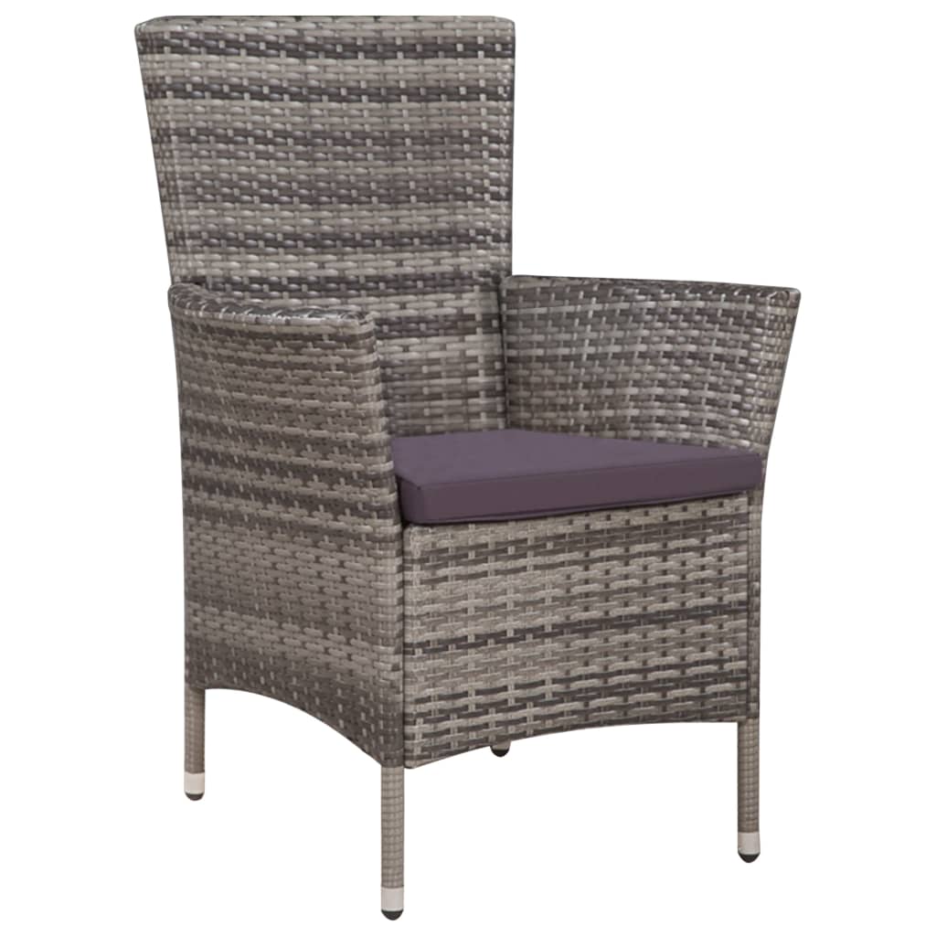 Maison Exclusive - 3-tlg. Bistro-set Poly Rattan Grau