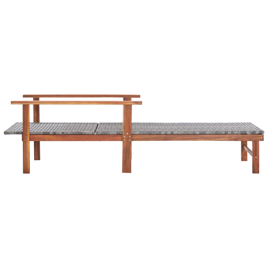 Maison Exclusive - Sonnenliege Poly Rattan Und Massivholz Akazie
