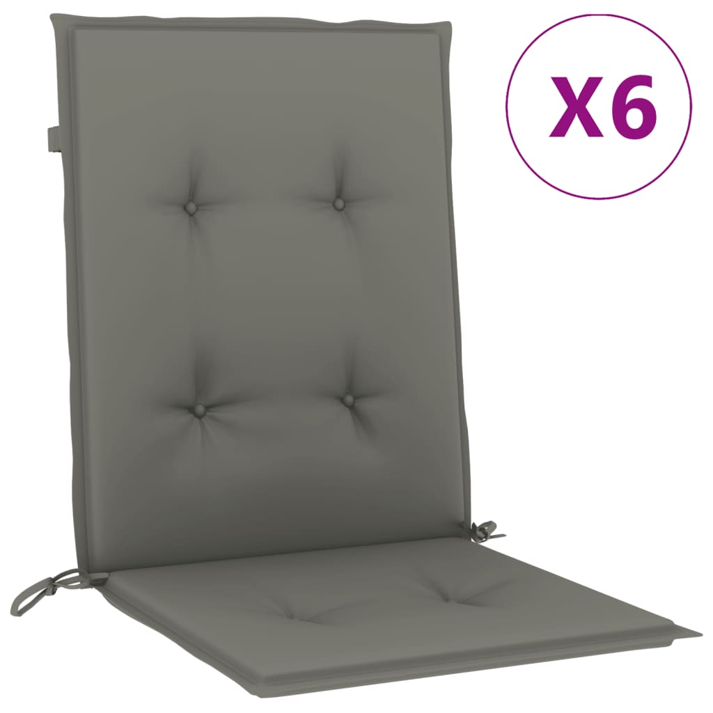 Maison Exclusive - Niedriglehner-auflagen 6 Stk. Dunkelgrau 100x5