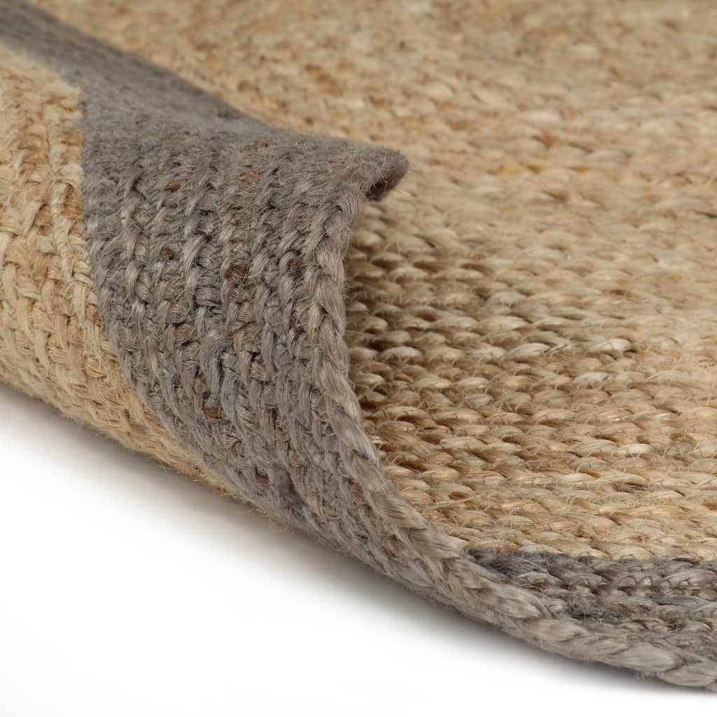 Maison Exclusive - Teppich Handgefertigt Jute Mit Grauem Rand 240