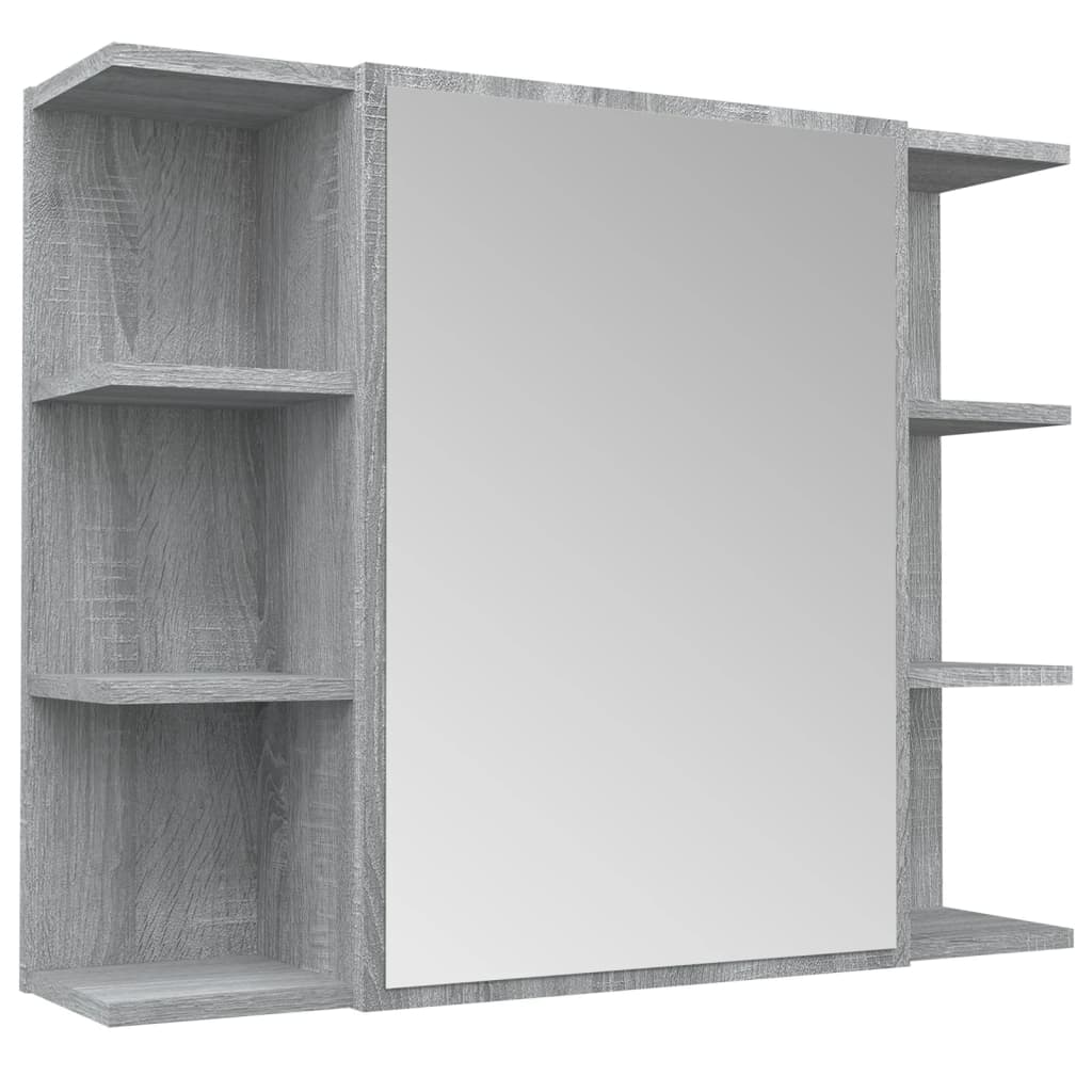 Maison Exclusive - Bad-spiegelschrank Grau Sonoma 80x20,5x64 Cm H