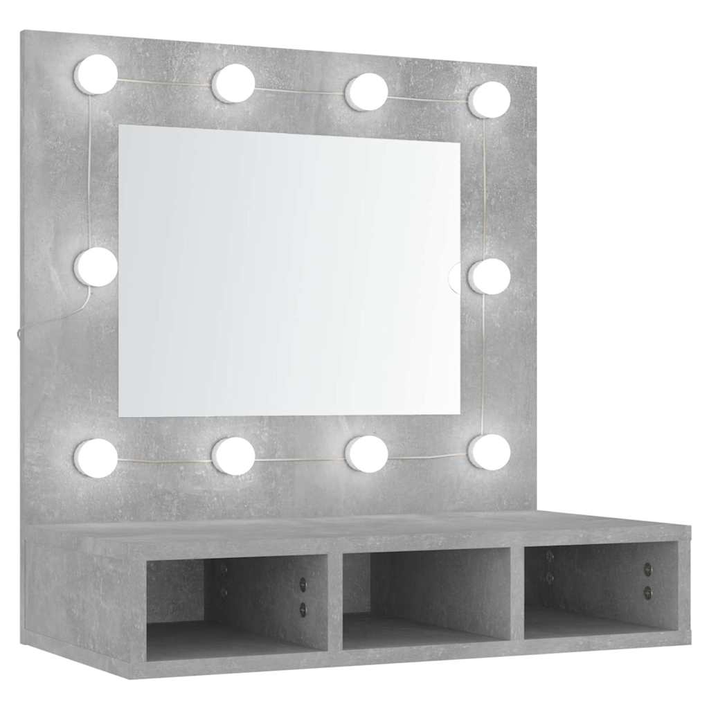 Maison Exclusive - Spiegelschrank Mit Led Betongrau 60x31,5x62 Cm