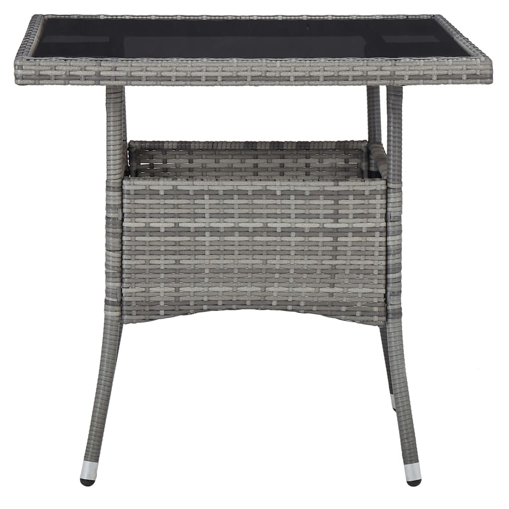 Maison Exclusive - Garten-esstisch Grau Poly Rattan Und Glas