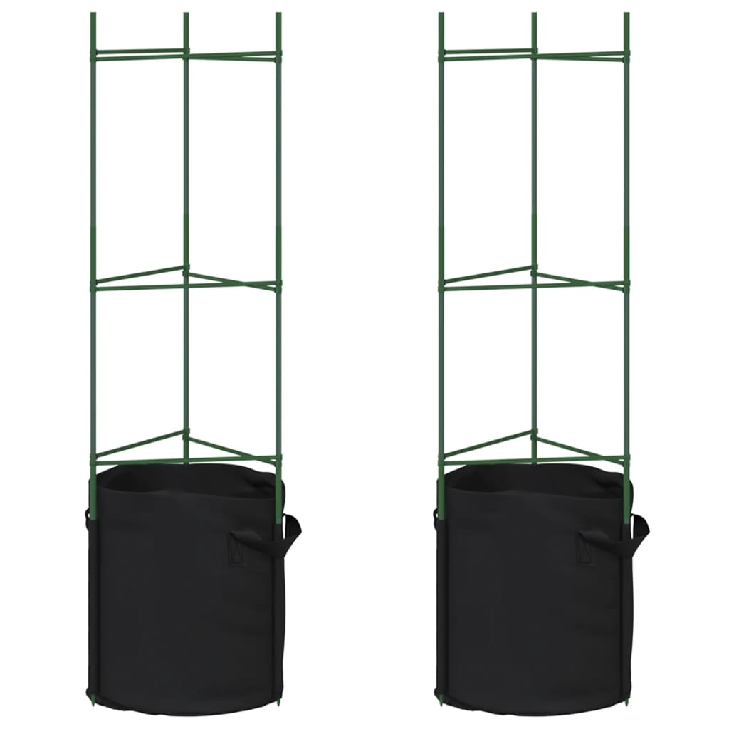 Maison Exclusive - Tomatenkäfig Mit Pflanzsack 2 Stk. 116 Cm Stah
