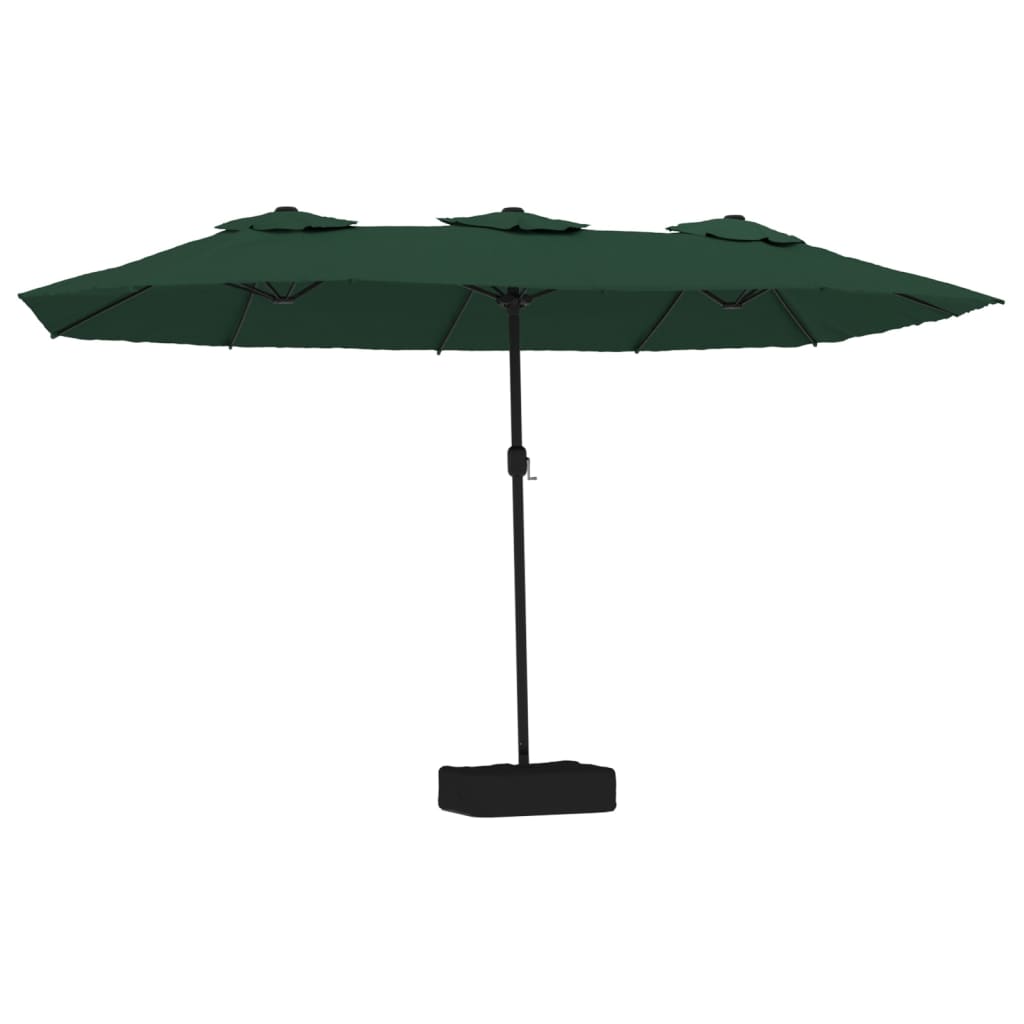Maison Exclusive - Doppel-sonnenschirm Mit Led-leuchten Grün 449x