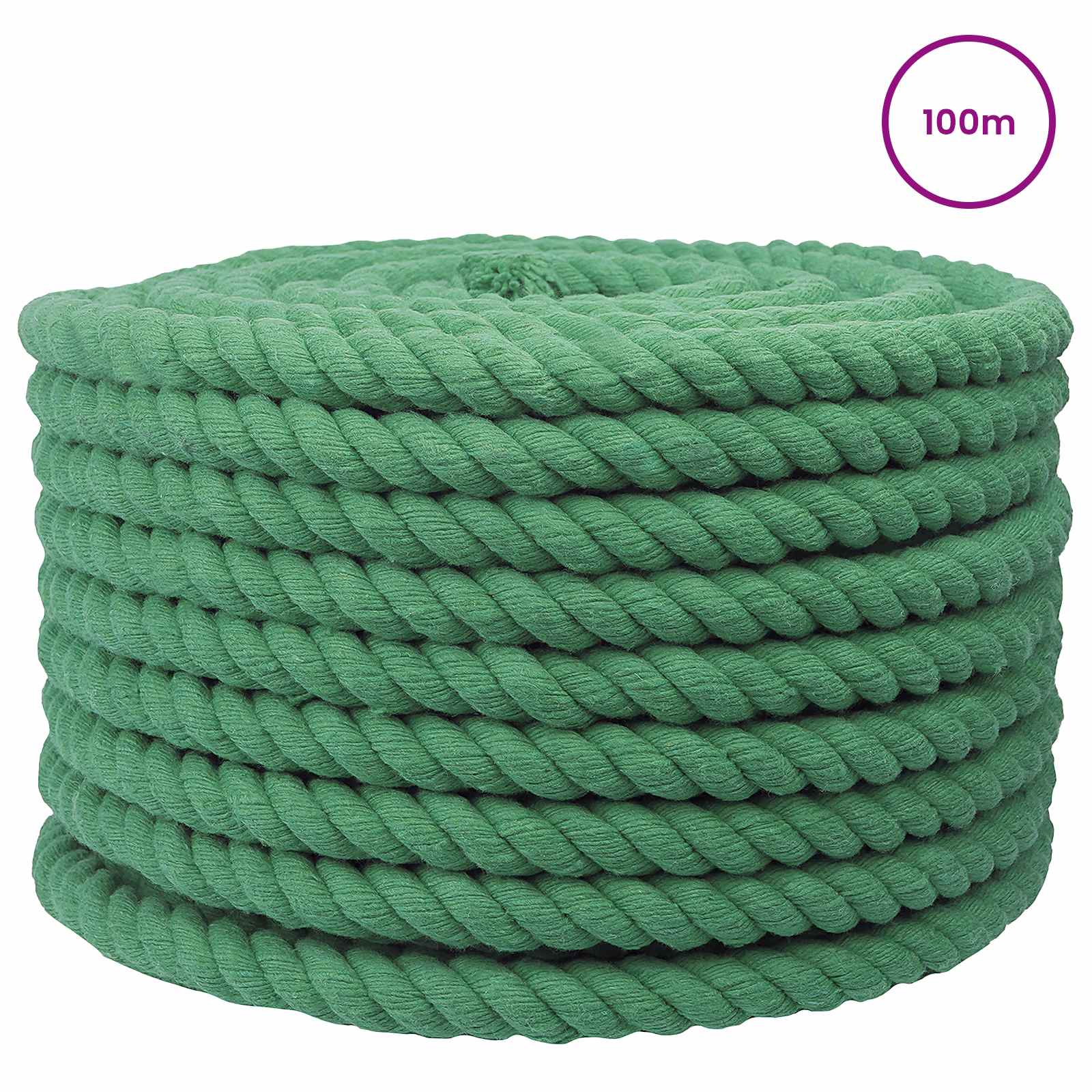 Maison Exclusive - Baumwollseil 16 Mm 100 M Grün 100% Baumwolle