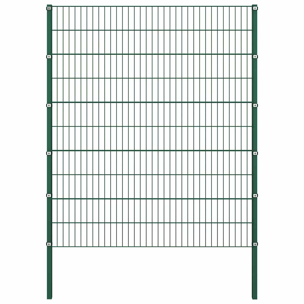 Maison Exclusive - Zaunelement Mit Pfosten Eisen 867 X 200 Cm Grü