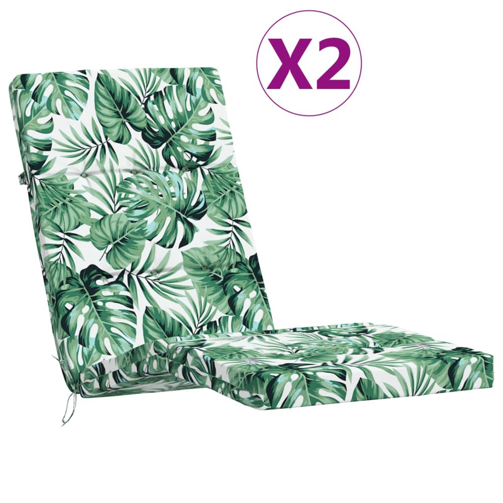 Maison Exclusive - Liegestuhl-auflagen 2 Stk. Blattmuster Oxford-