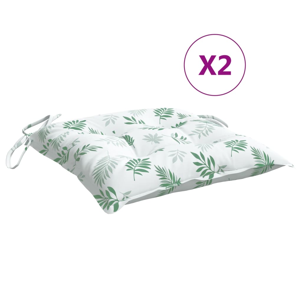 Maison Exclusive - Stuhlkissen 2 Stk. Blattmuster 50x50x7 Cm Oxfo