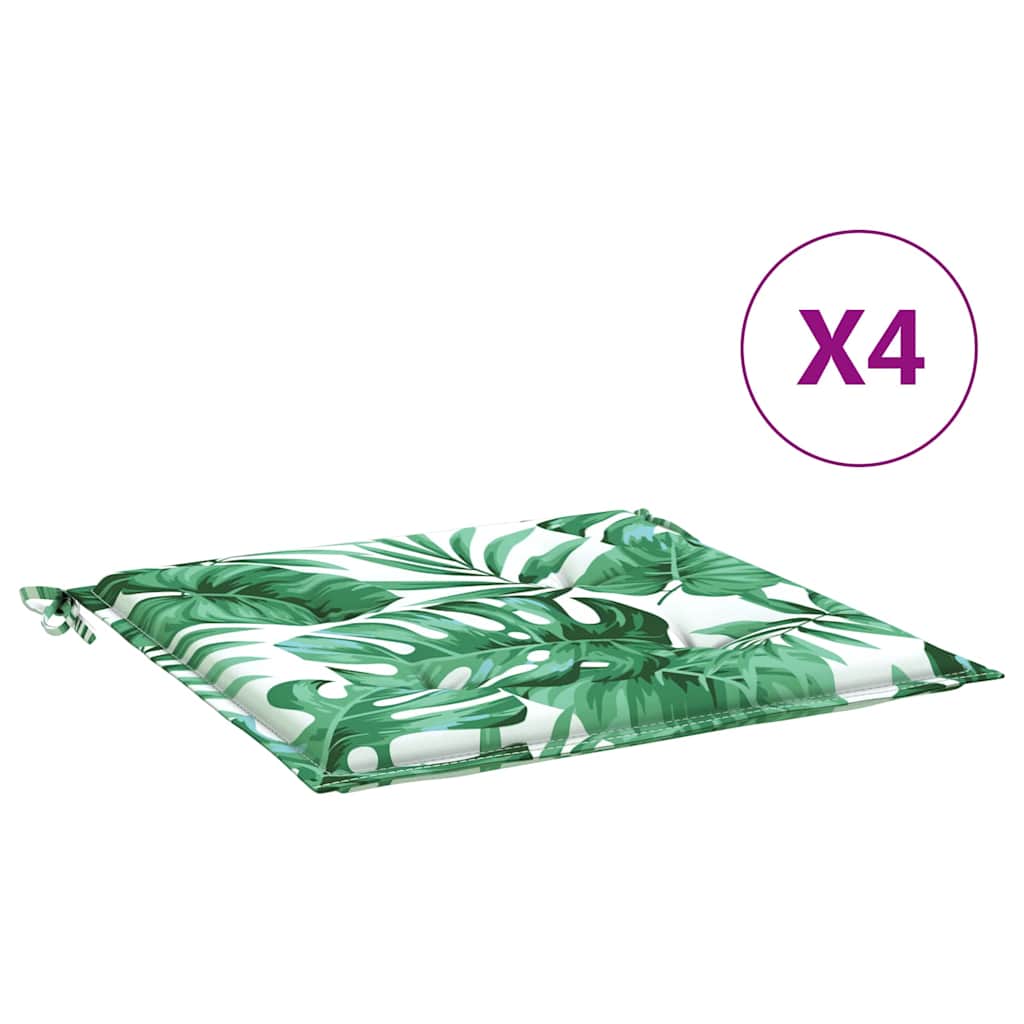 Maison Exclusive - Stuhlkissen 4 Stk. Blattmuster 40x40x3 Cm Stof
