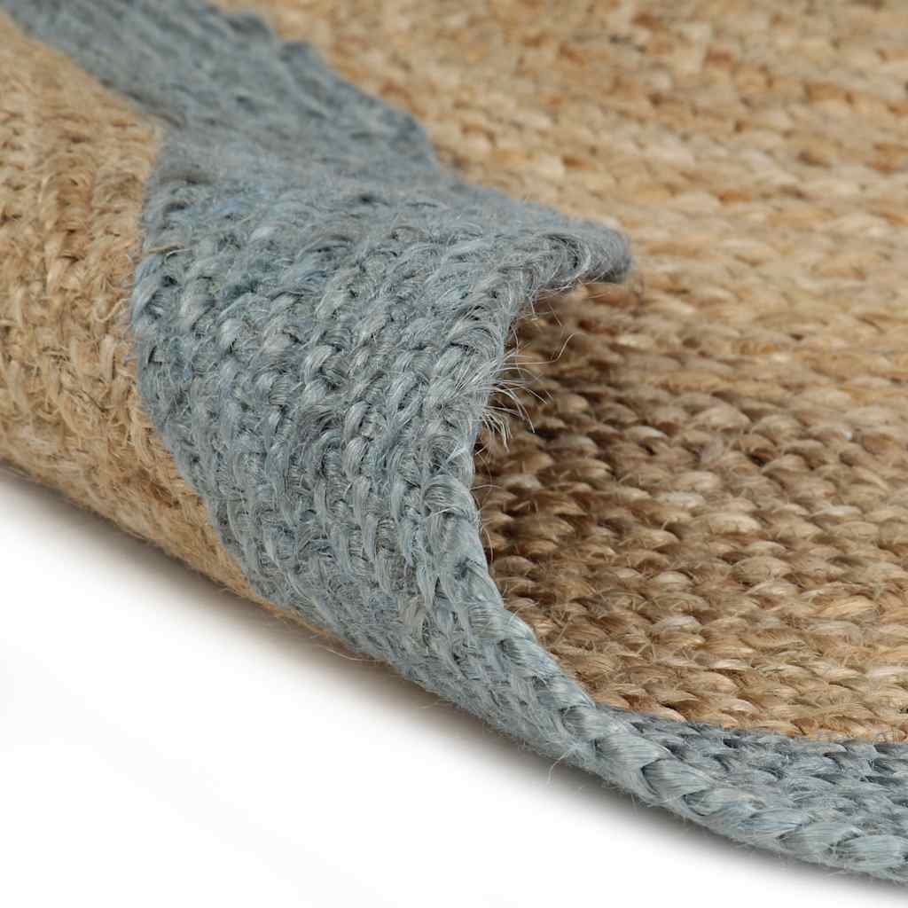 Maison Exclusive - Teppich Handgefertigt Jute Mit Olivgrünem Rand