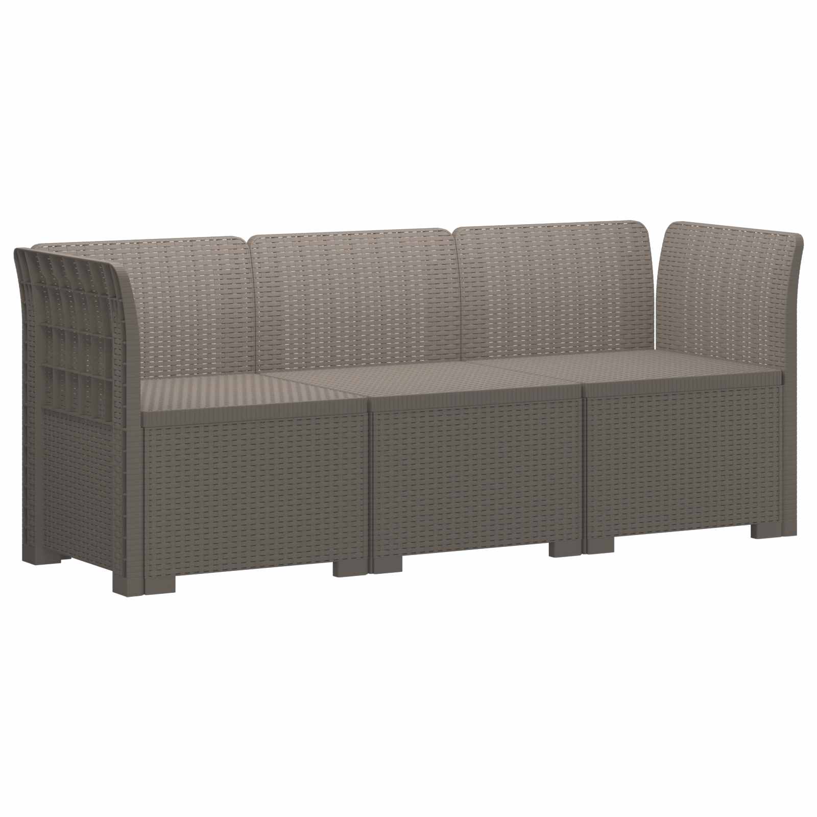 Maison Exclusive - 3-sitzer Garten Sofa Rattan Look Pp Hellgrau
