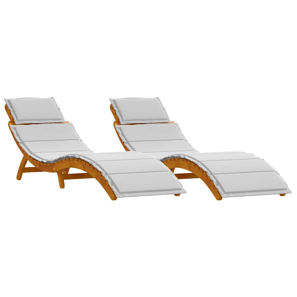 Maison Exclusive - Sonnenliege 2 Stk. Massivholz Akazie Hellgrau