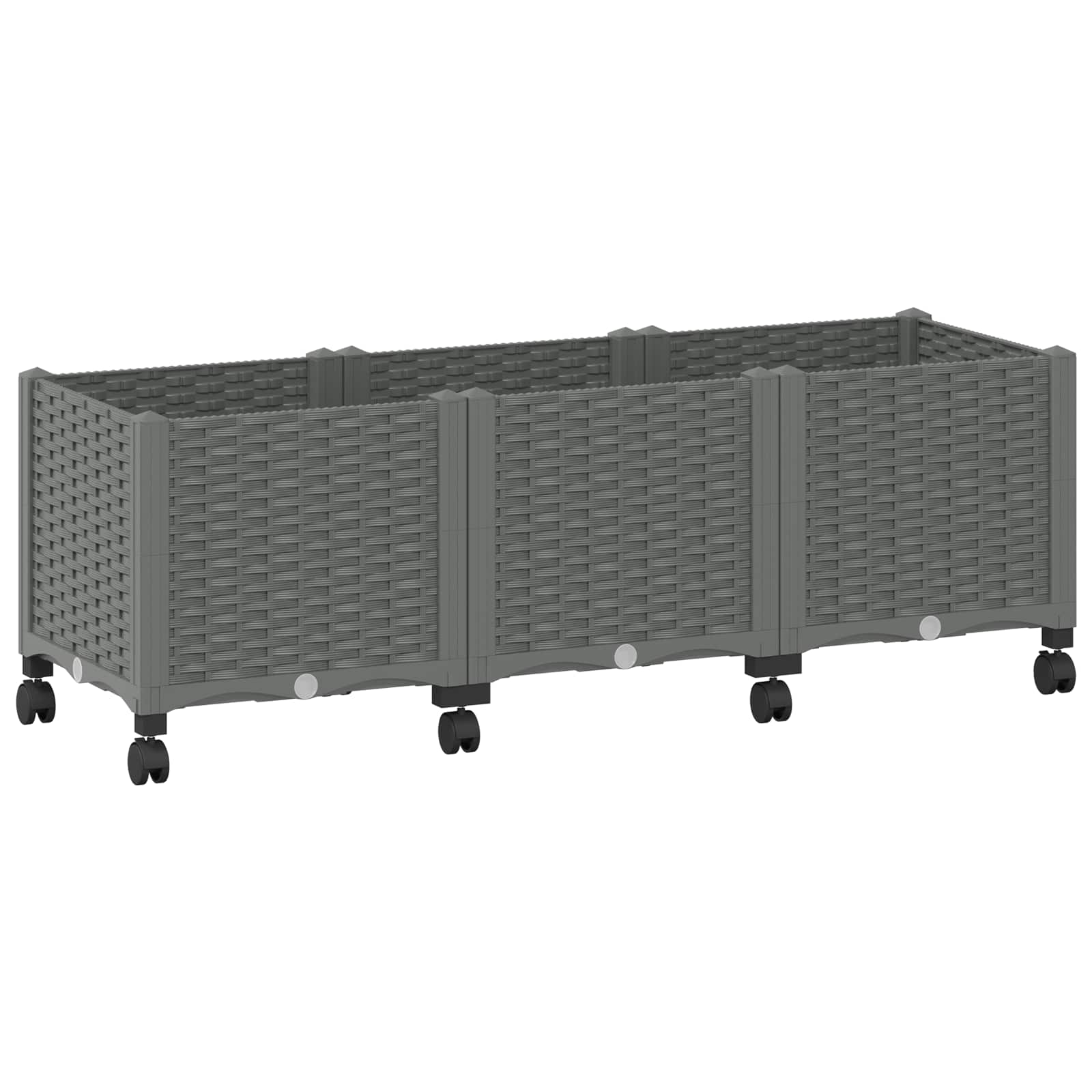 Maison Exclusive - Gartenpflanzer Mit Rädern Hellgrau 120 X 40 X
