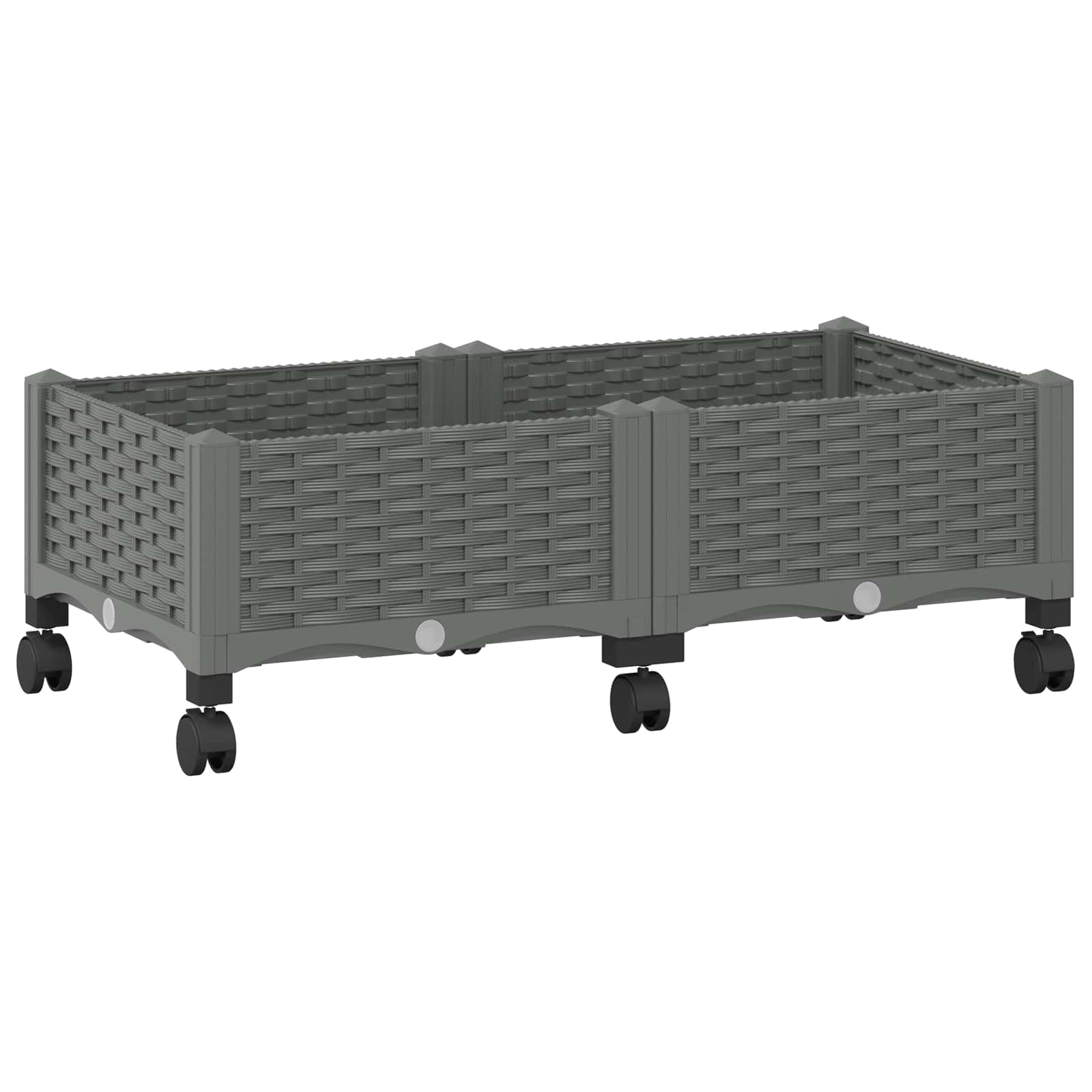 Maison Exclusive - Gartenpflanzer Mit Rädern Hellgrau 80 X 40 X 3