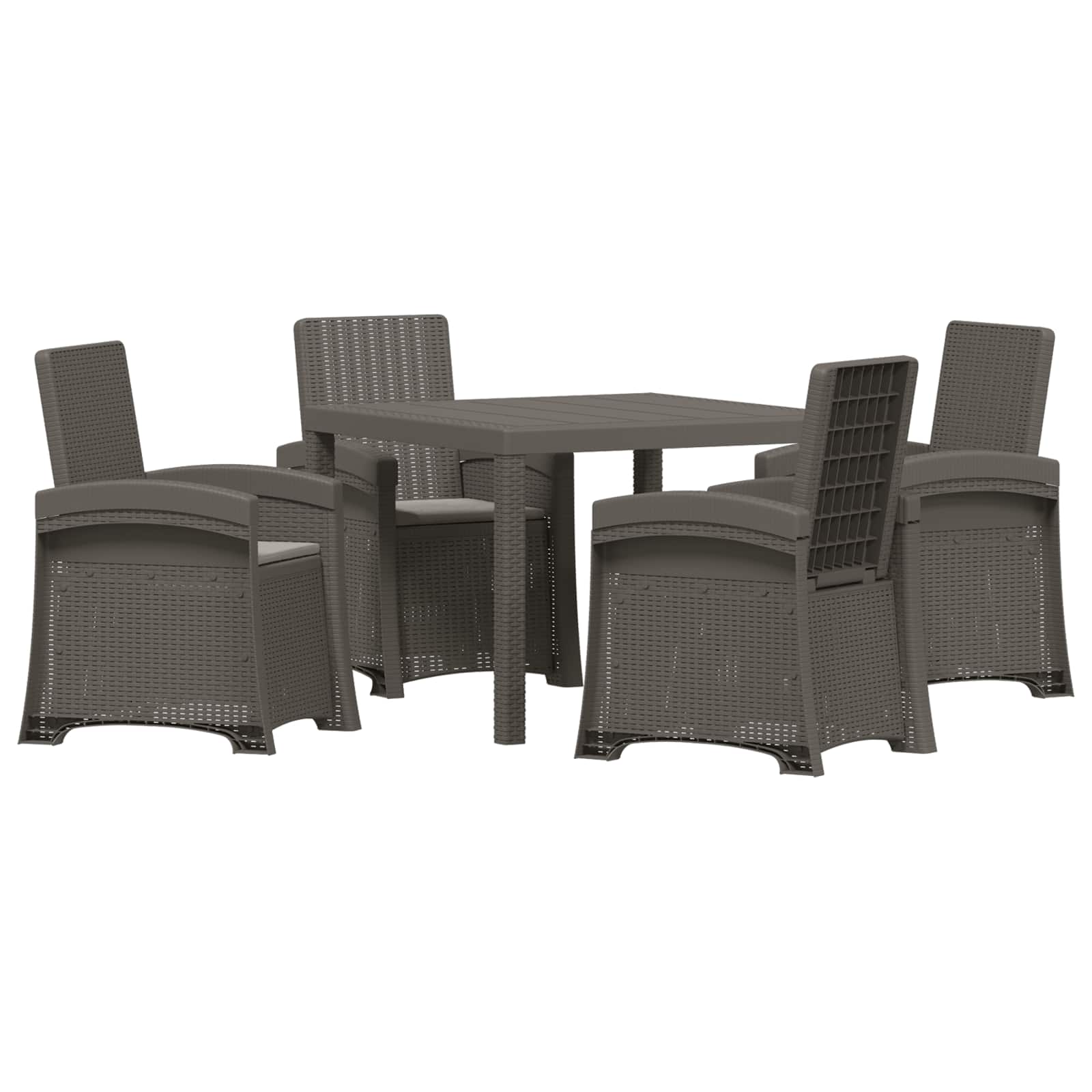 Maison Exclusive - Garten Essgruppe 5 Stk. Hellgrau Pp