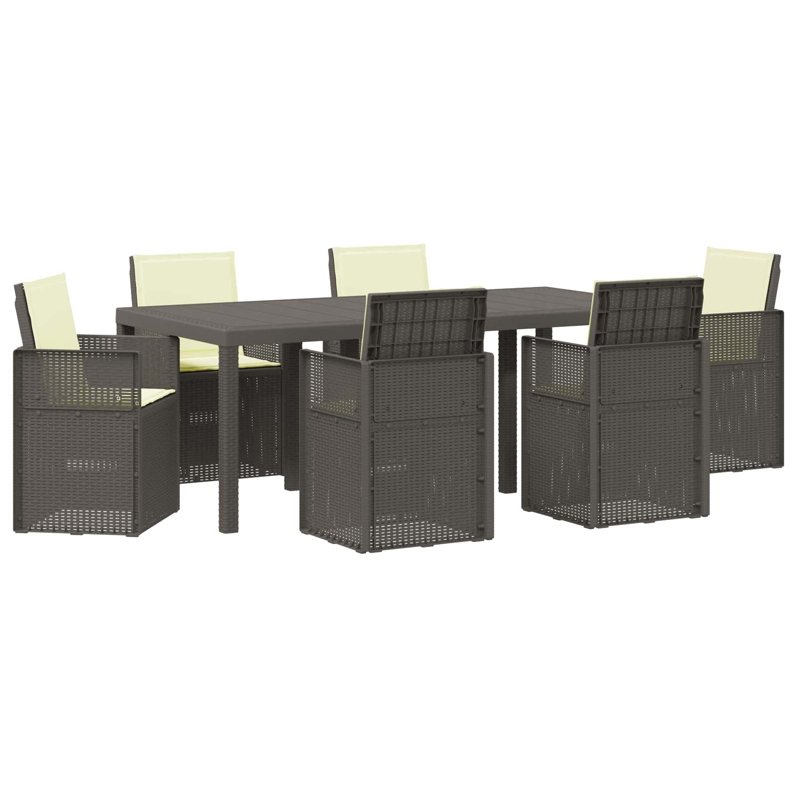 Maison Exclusive - Garten Essgruppe 7 Stk. Hellgrau Und Creme Pp
