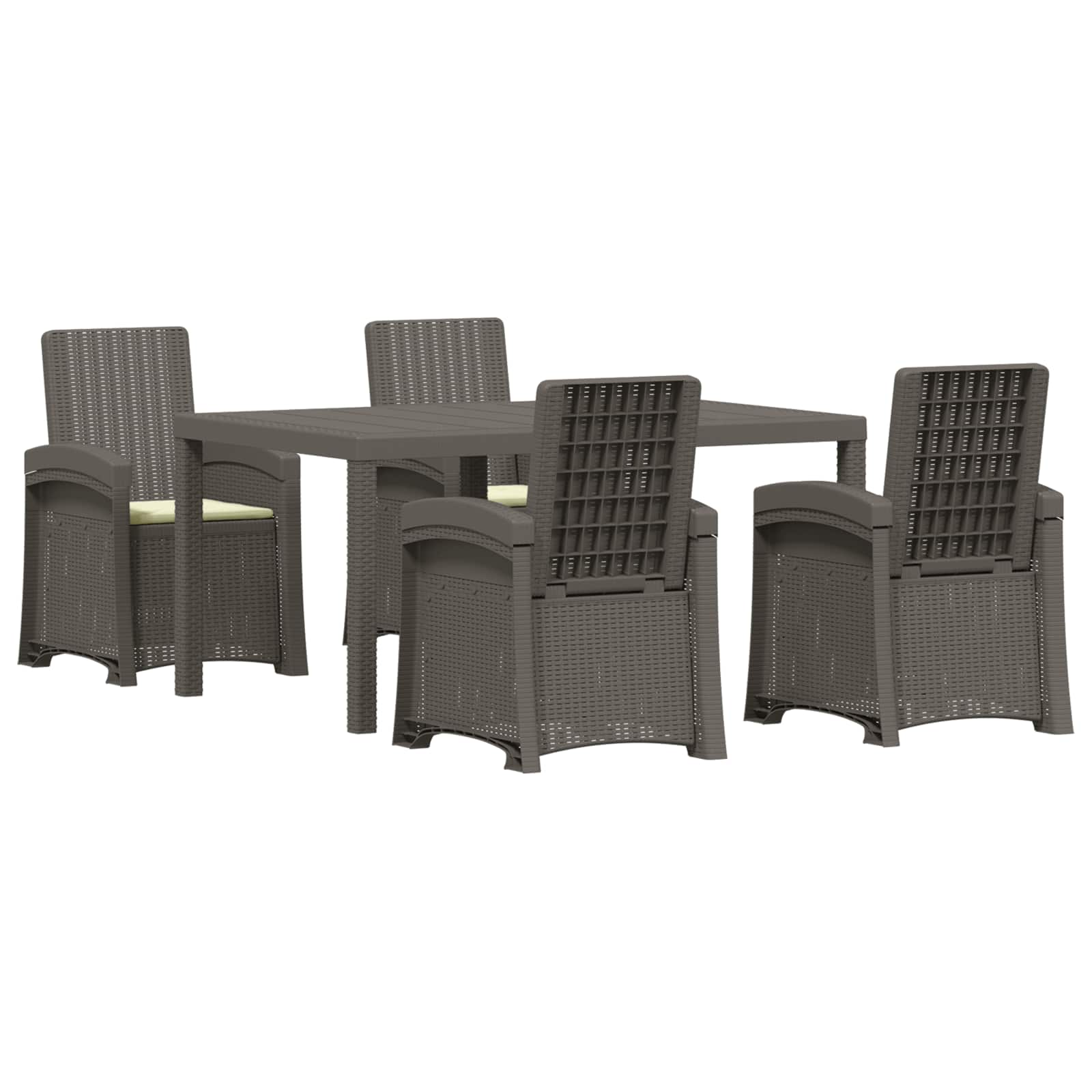 Maison Exclusive - Garten Essgruppe 5 Stk. Hellgrau Und Creme Pp