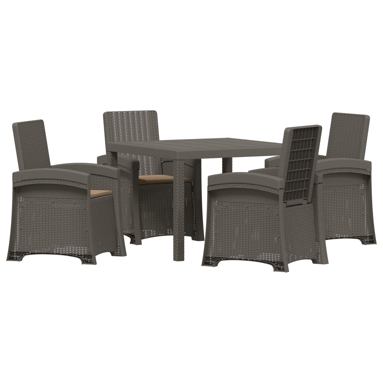 Maison Exclusive - Garten Essgruppe 5 Stk. Hellgrau Und Taupe Pp