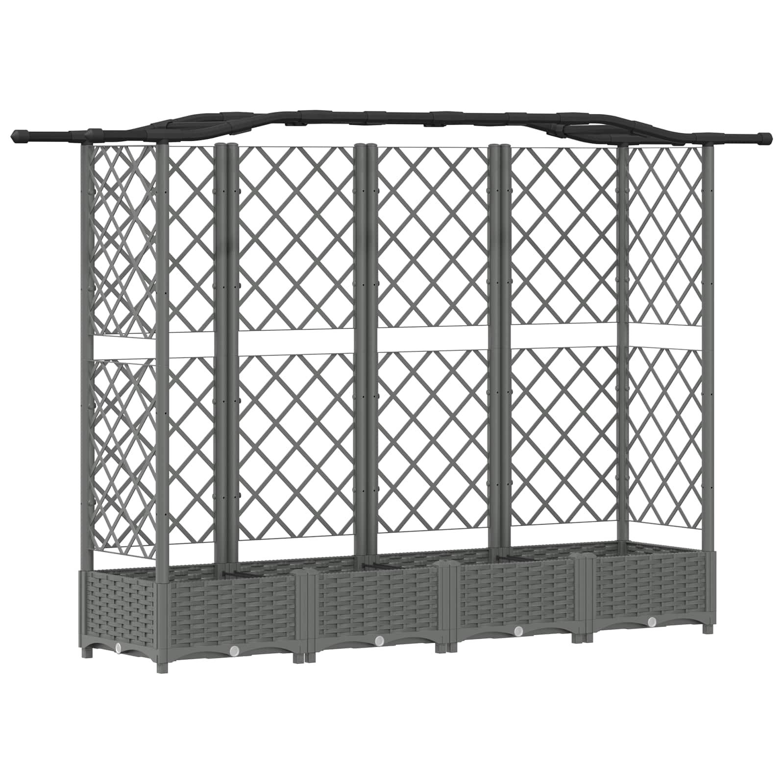 Maison Exclusive - Hochbeet Mit Rankgitter Und Dach Hellgrau 203,