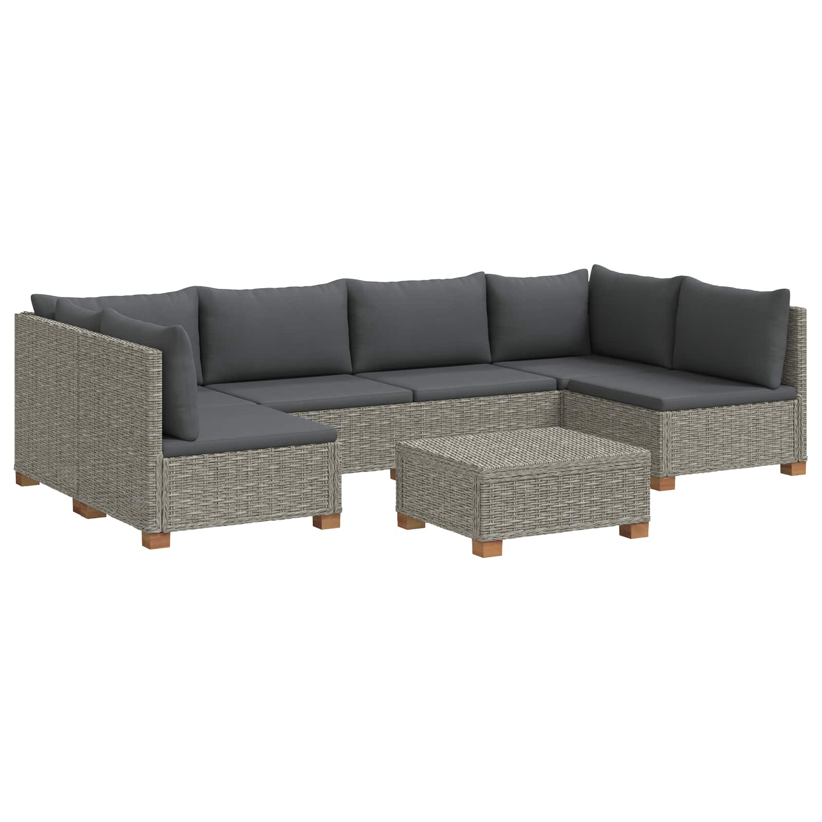Maison Exclusive - 7 Stk. Rattan Lounge Set Mit Kissen Gendt Natu