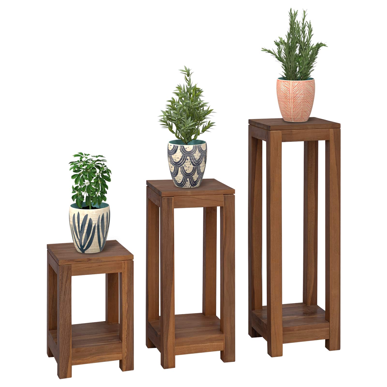 Maison Exclusive - Pflanzenständer 3 Stk. Natur 25 X 25 X 80 Cm M