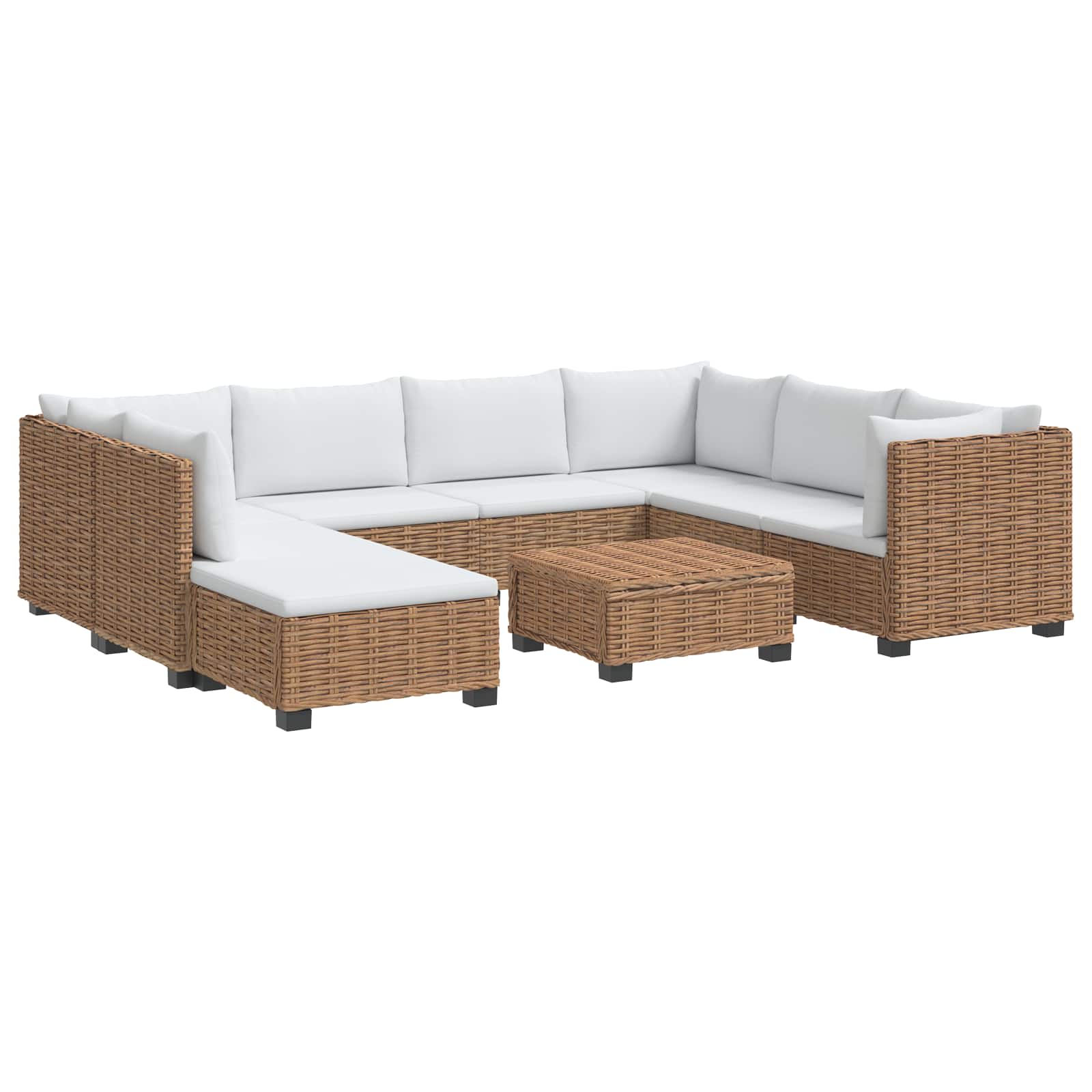 Maison Exclusive - 9 Stk. Rattan Lounge Set Mit Kissen Gendt Natu