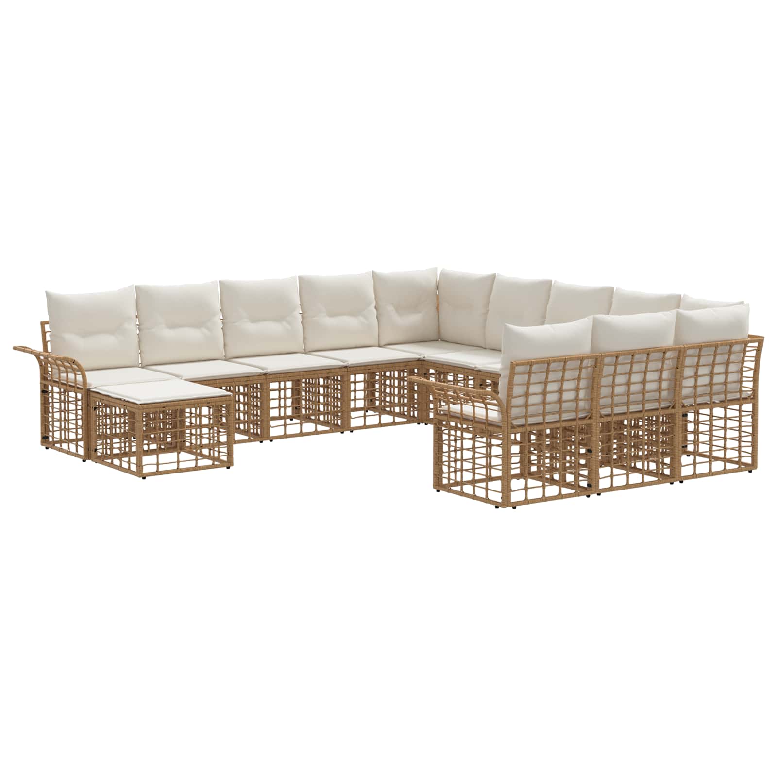 Maison Exclusive - Gartensofa-set 12 Stk. Natürlich Und Cremweiß