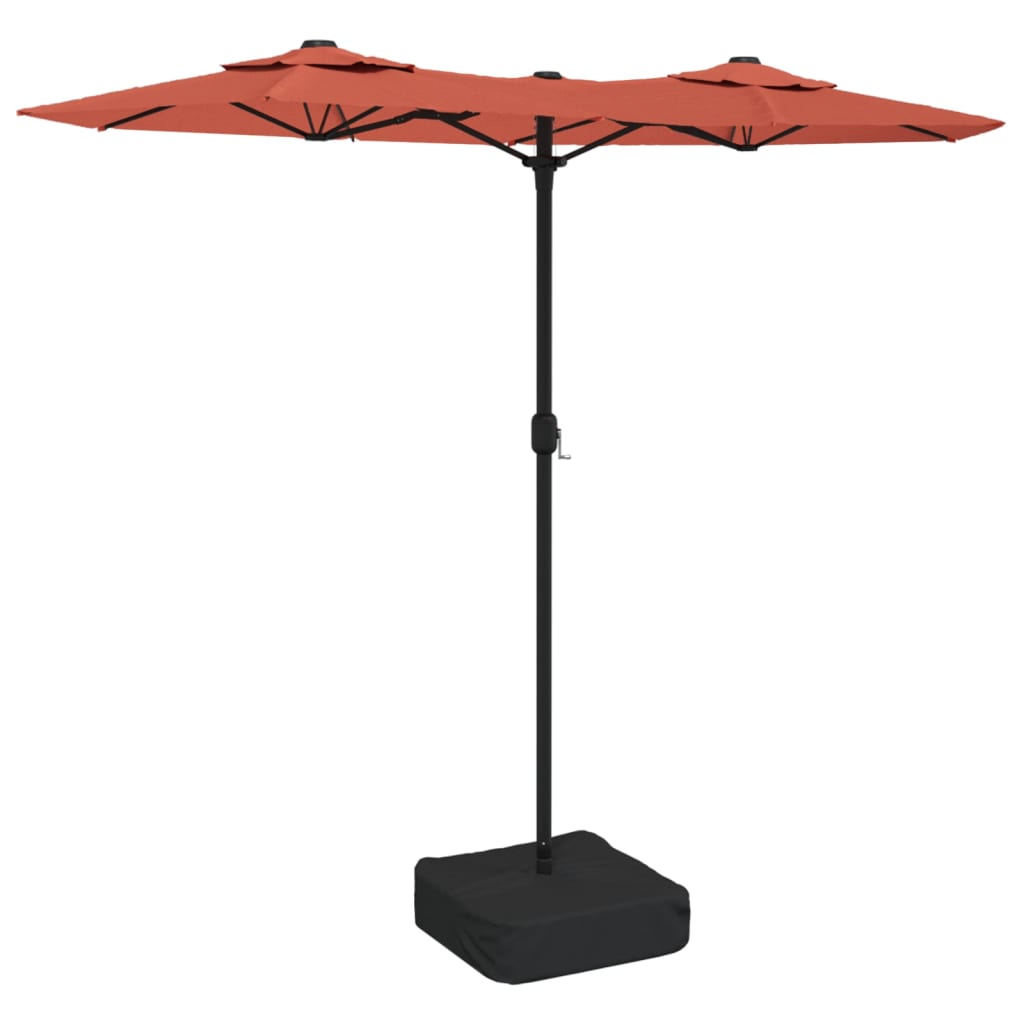 Maison Exclusive - Doppel-sonnenschirm Terrakottarot 316x145 Cm