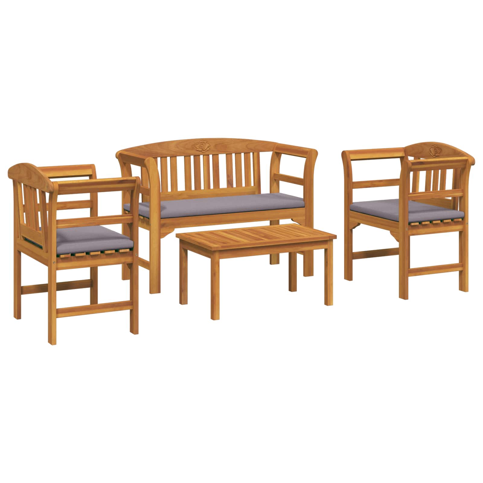 Maison Exclusive - Gartenrosen-lounge-set 4 Stk. Massivholz Akazi