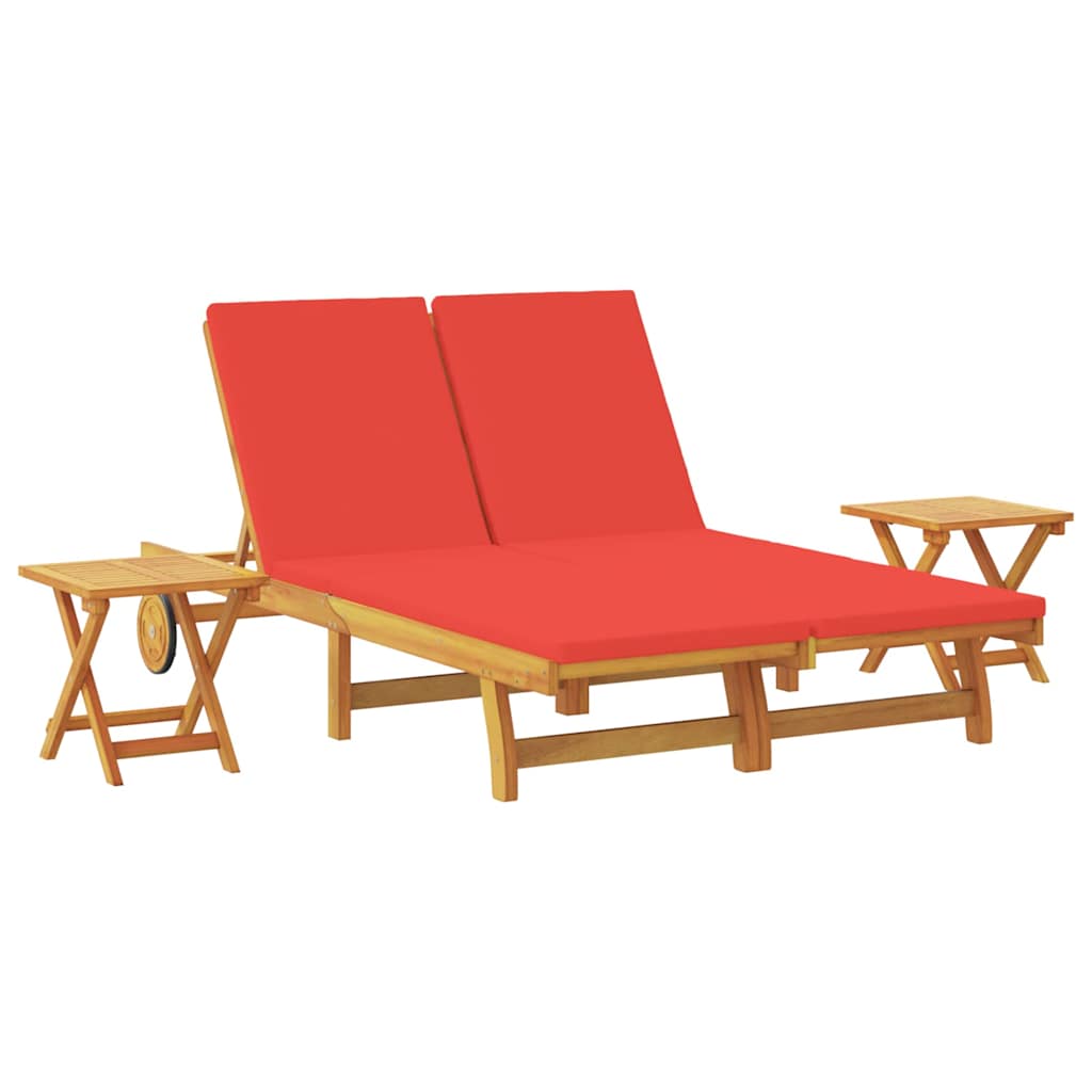 Maison Exclusive - Sonnenliege Mit Kissen Rot Massivholz Akazie