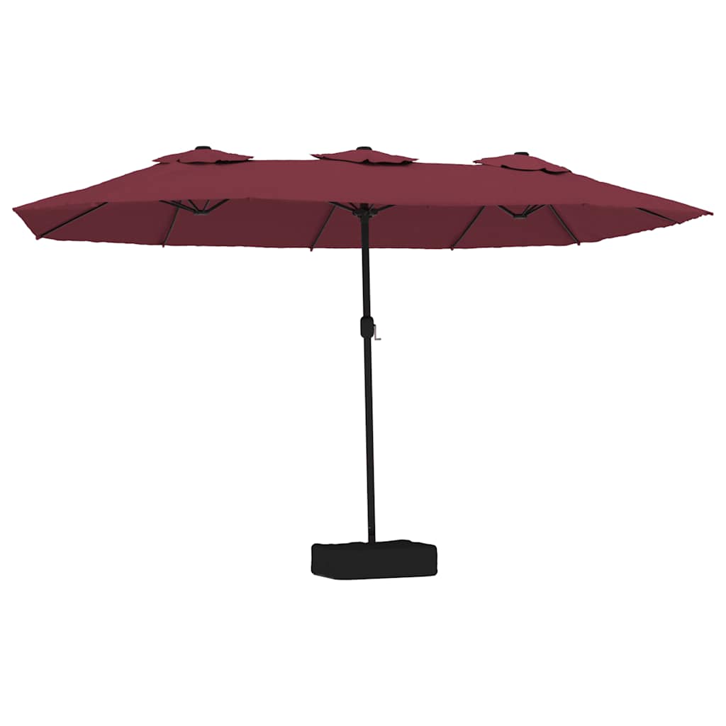 Maison Exclusive - Doppel-sonnenschirm Mit Led-leuchten Bordeauxr