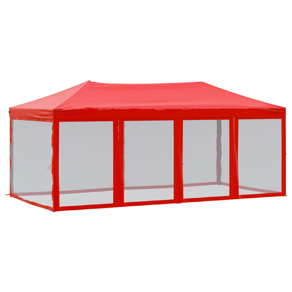Maison Exclusive - Partyzelt Faltbar Mit Seitenwänden Rot 3x6 M