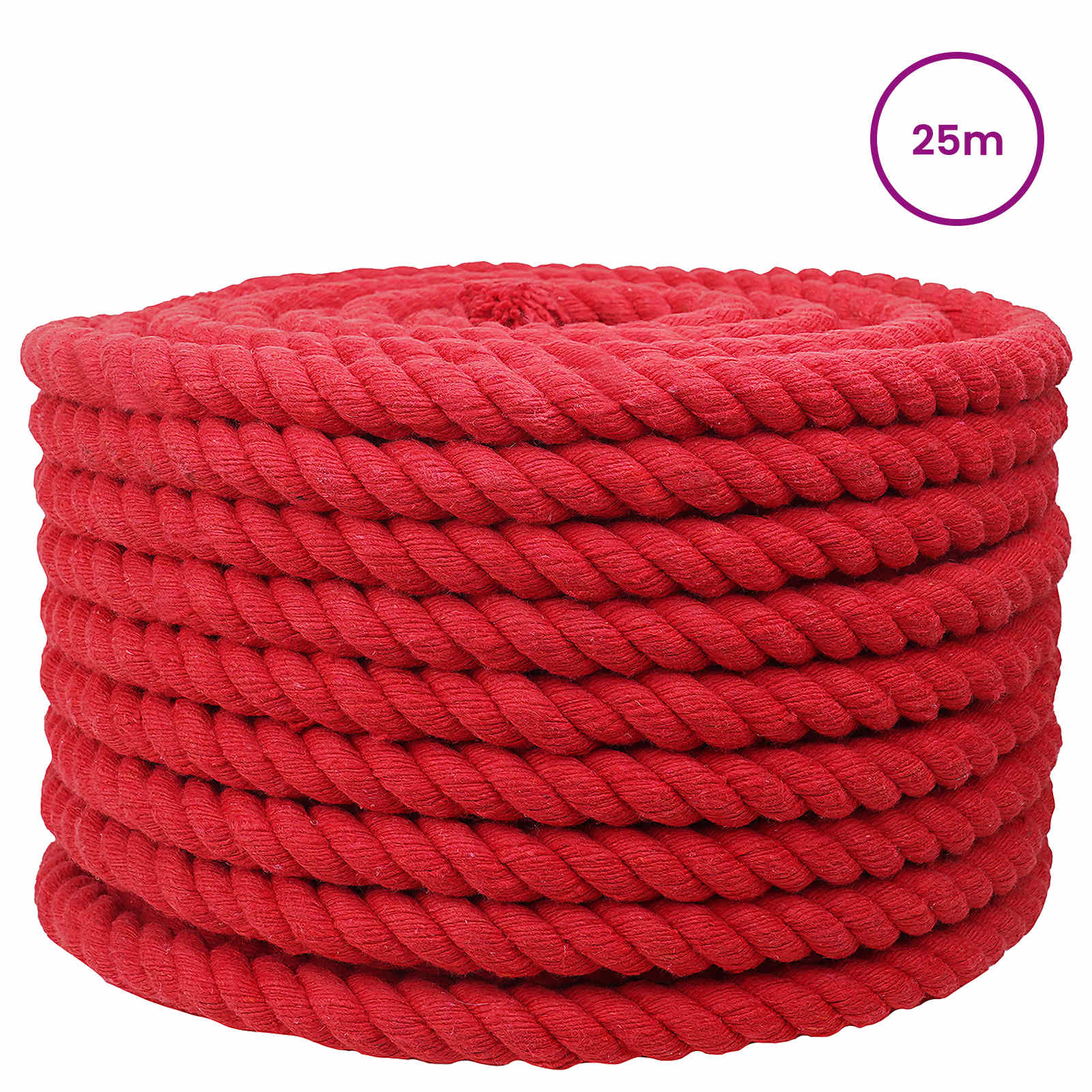Maison Exclusive - Baumwollseil 20 Mm 25 M Rot 100% Baumwolle