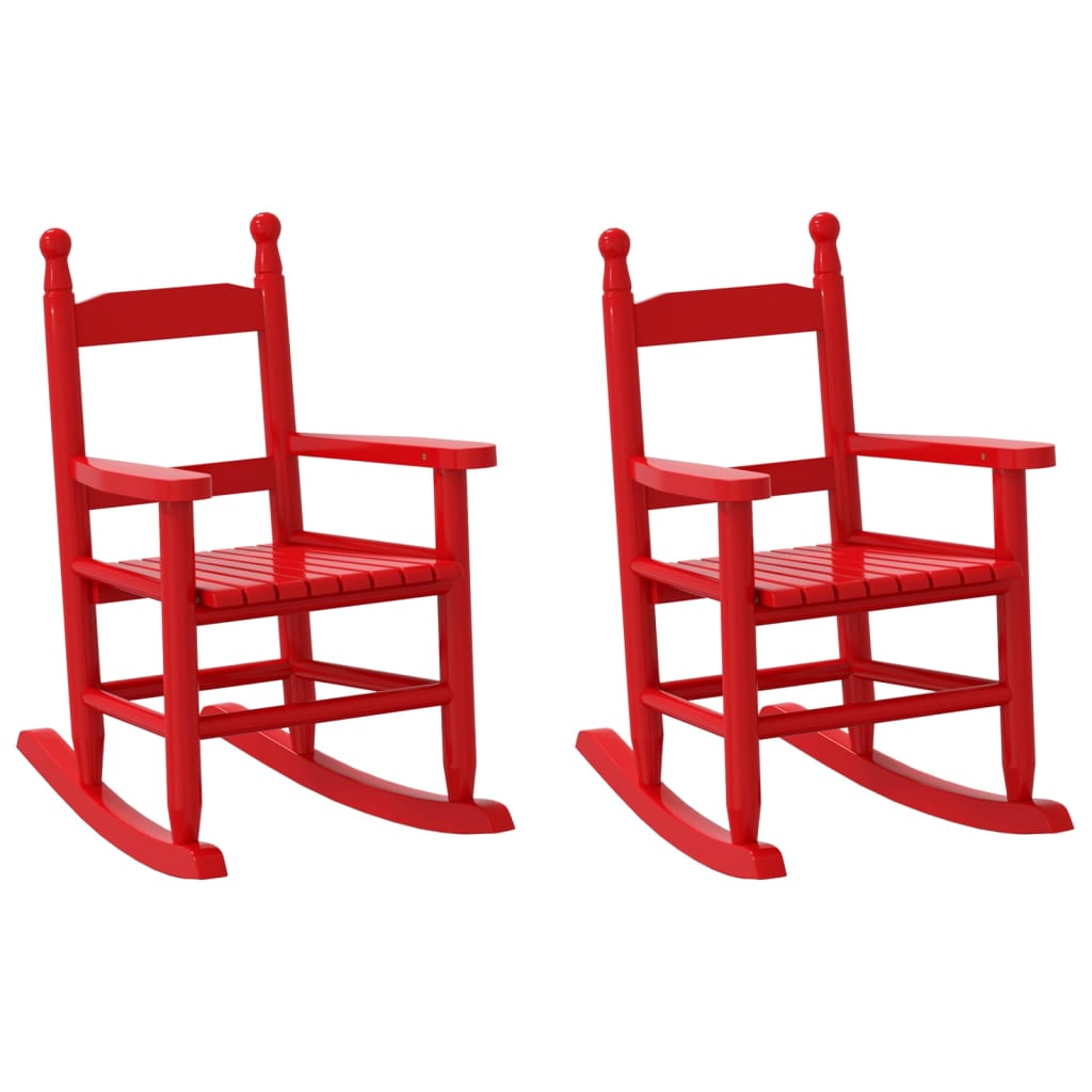 Maison Exclusive - Schaukelstuhl Für Kinder 2 Stk. Rot Massivholz