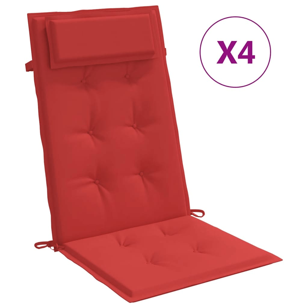 Maison Exclusive - Hochlehner-auflagen 4 Stk. Rot Oxford-gewebe