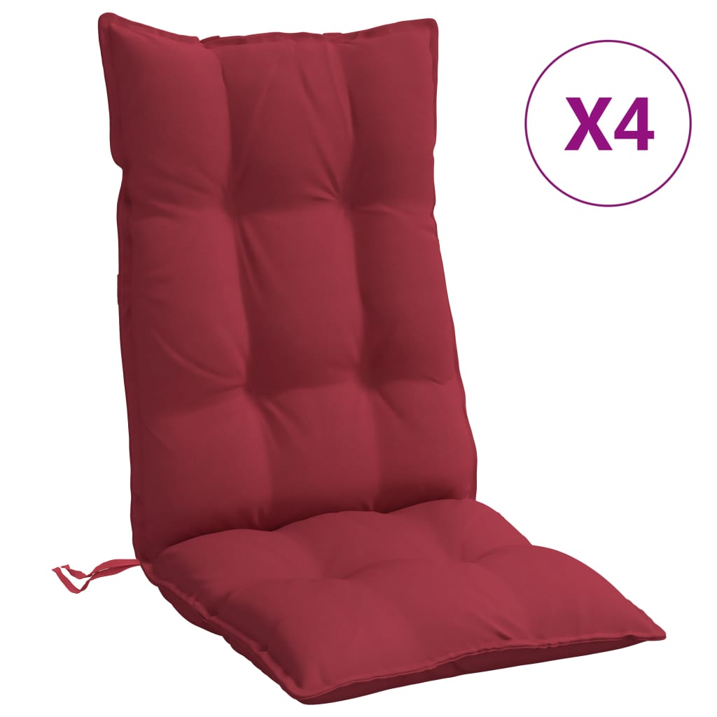 Maison Exclusive - Hochlehner-auflagen 4 Stk. Weinrot Oxford-gewe