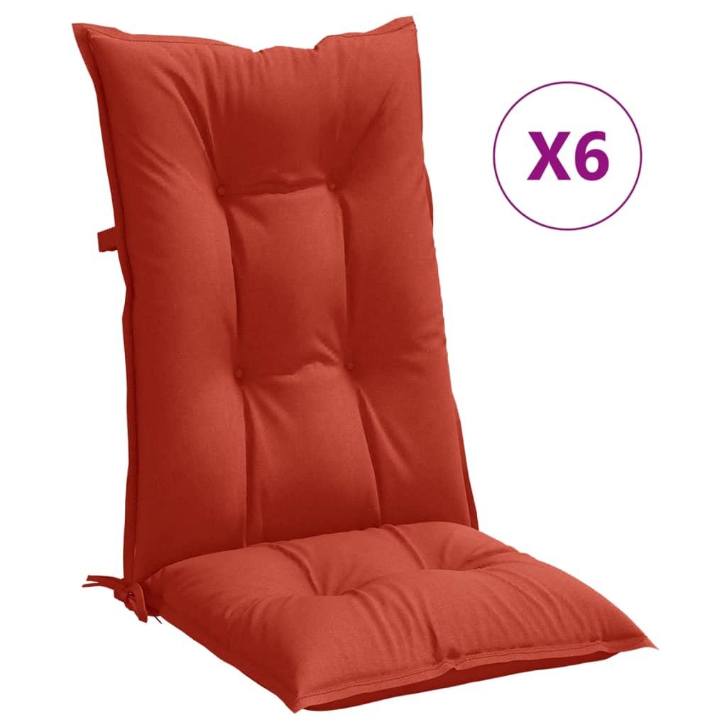 Maison Exclusive - Hochlehner-auflagen 6 Stk. Melange Rot 120x50x