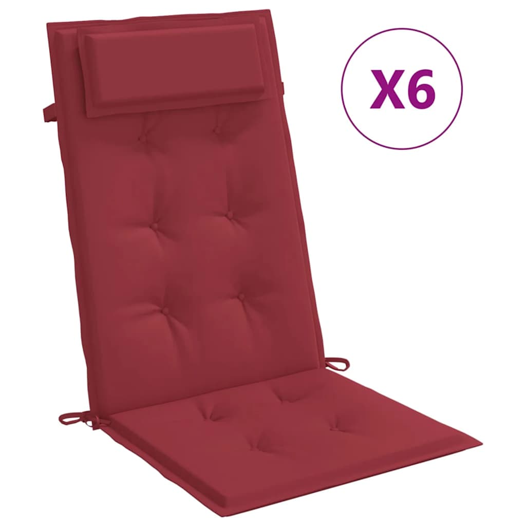 Maison Exclusive - Hochlehner-auflagen 6 Stk. Weinrot Oxford-gewe