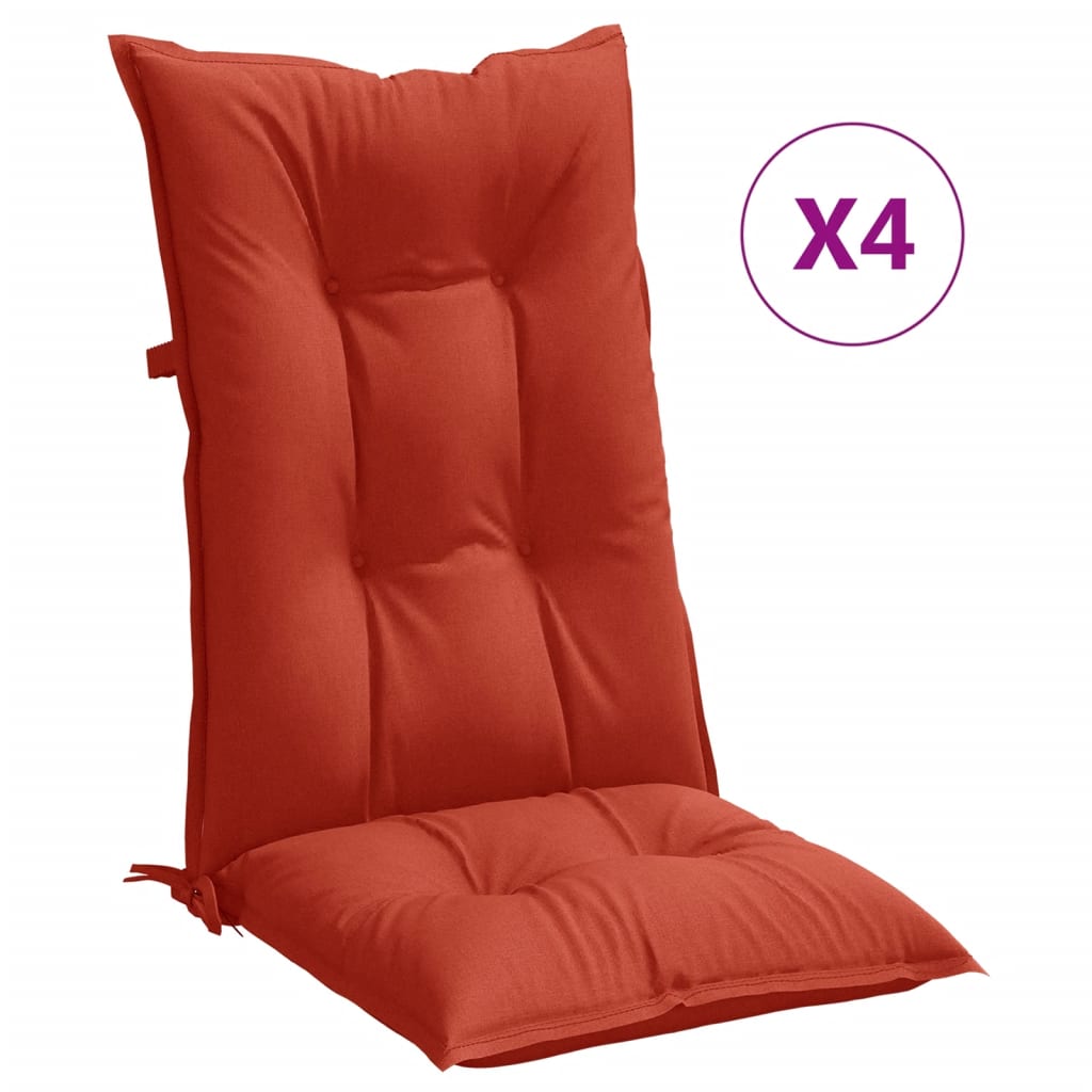 Maison Exclusive - Hochlehner-auflagen 4 Stk. Melange Rot 120x50x